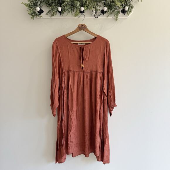 NATURAL LIFE Dresses & Skirts - Natural Life Dusty Rose Mini Dress Size XL Boho KK4654